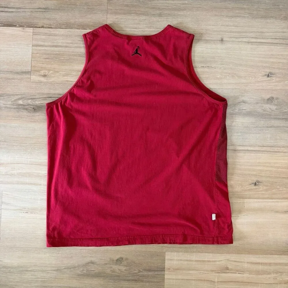 Nike Air Jordan Stencil Logo Red Tank Top Size XXL Basketball 90s Bulls Athletic